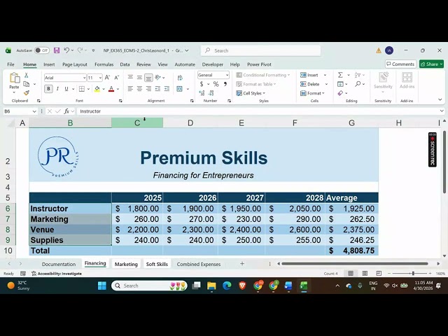 New Perspectives Excel 365 | Module 5: End of Module Project 2 Premium Skills Workshops