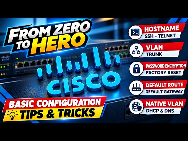 Cisco Switch Basic Configuration | FROM ZERO TO HERO 🚀 | VLAN, NAT, SSH, Trunk, DHCP & More