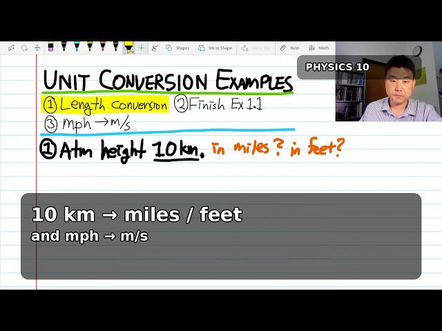 Physics 10 - Chapter 1 - Unit Conversion