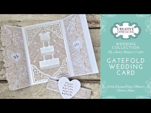Gatefold Card Tutorial | Handmade Wedding Card With Patterned & Pearl Paper | Jamie Rodgers Crafts