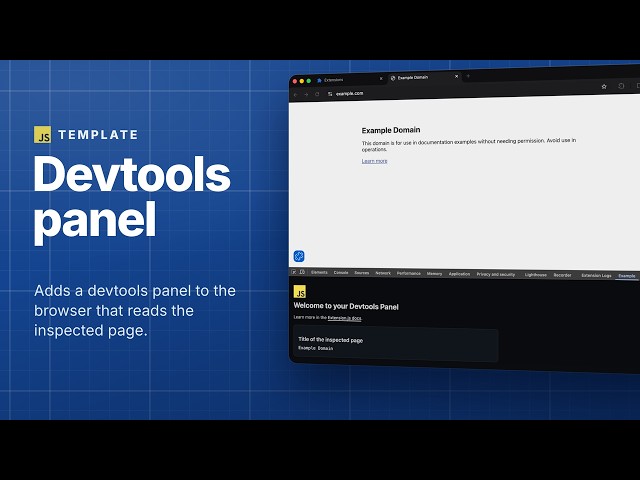 Devtools template for browser extensions