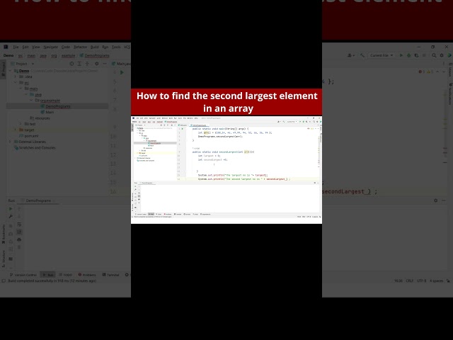 Java program to find the second largest element in an array | Code Decode #shorts
