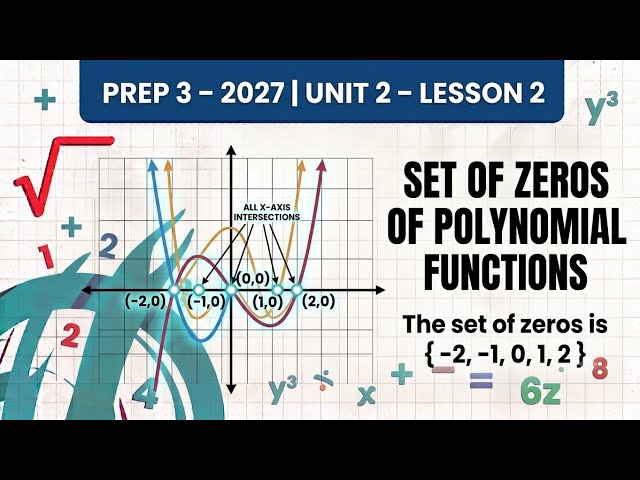Set of Zeros of a Poly Function | Prep 3 Math 2027 | Unit 2  | Lesson 2 | New Curriculum | منهج جديد