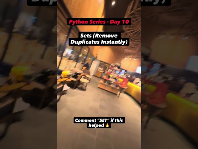 🐍 Python Day 10 – Sets (Remove Duplicates Instantly) | “Want to remove duplicates in 1 second?” 👇