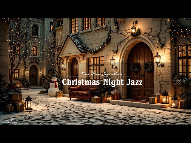 Cozy Christmas Winter Night Jazz Ambience | Warm Piano Jazz Music for Stress Relief & Deep Focus