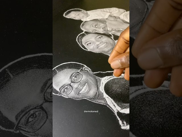 One wrong move, and an entire portrait of 6 people is gone 🥶 #art #portrait