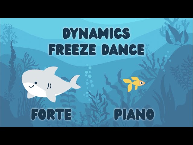Dynamics Freeze Dance | Forte and Piano | Elementary Music Brain Break Game 🎵🐟🦈