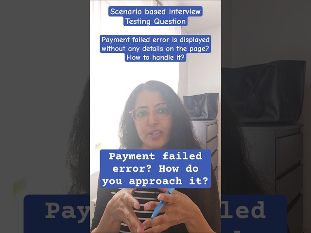 Testing tricky scenarios: Payment Failed error #scenariobasedquestions #interview #testing #shorts