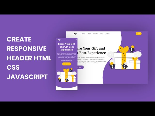 Create Responsive Header Website | HTML CSS JavaScript