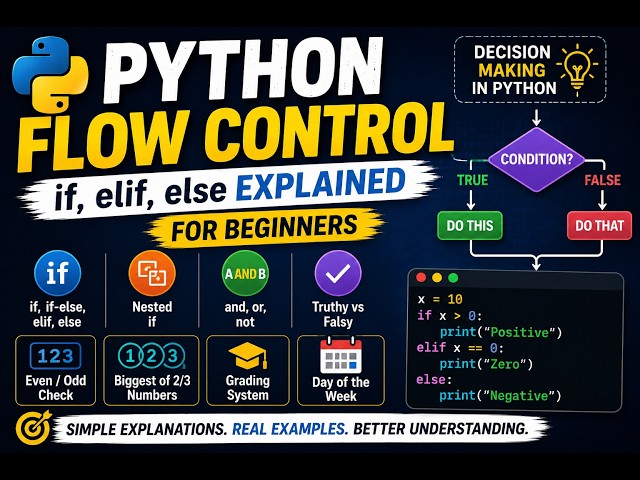 Python if, elif, else Explained | Flow Control for Beginners | DAY 26