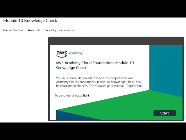 AWS Cloud Foundations - Module 10 - Knowledge Check |  Automatic Scaling and Monitoring| Cloud Quiz
