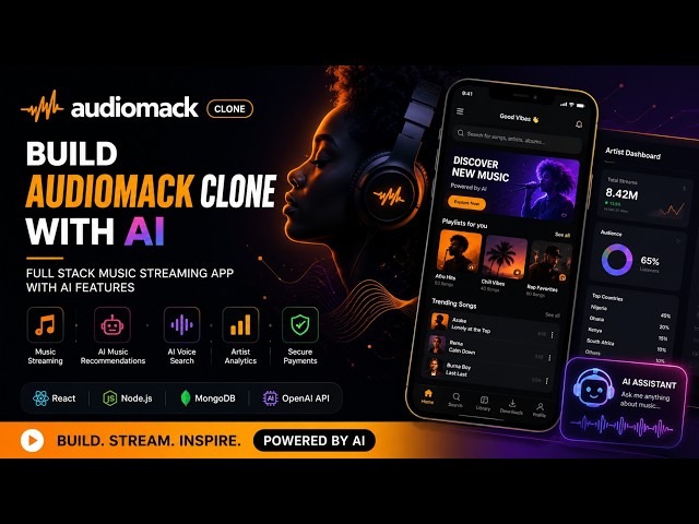 Day 10:Build Audiomack Clone with AI | Full Stack Music Streaming App 2026 🎵🤖