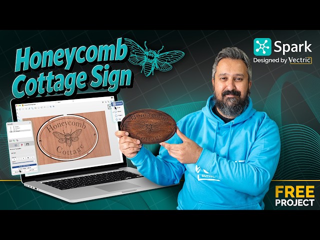 Honeycomb Cottage Sign | Spark In the Labs Vectric | FREE CNC Projects