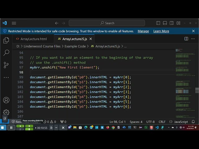 JavaScript Array Lecture