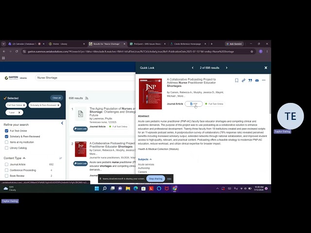 Gaston College Library Database Tutorial Video