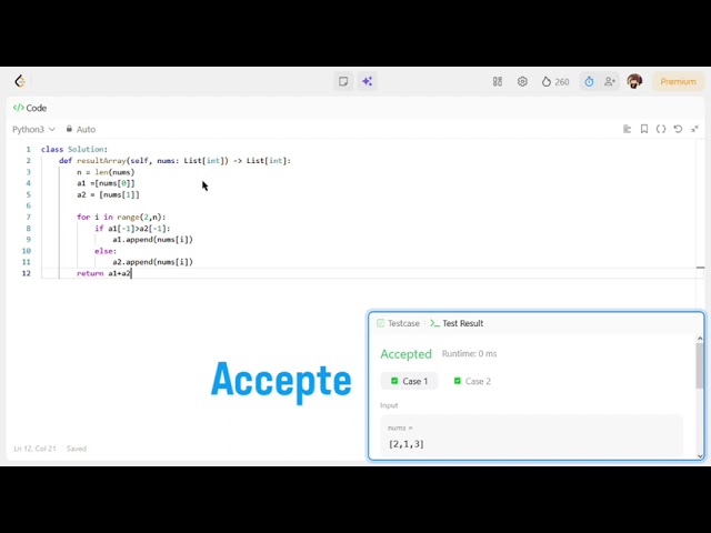 Problem 3069: Distribute Elements Into Two Arrays I (Python) #leetcode #codingjourney