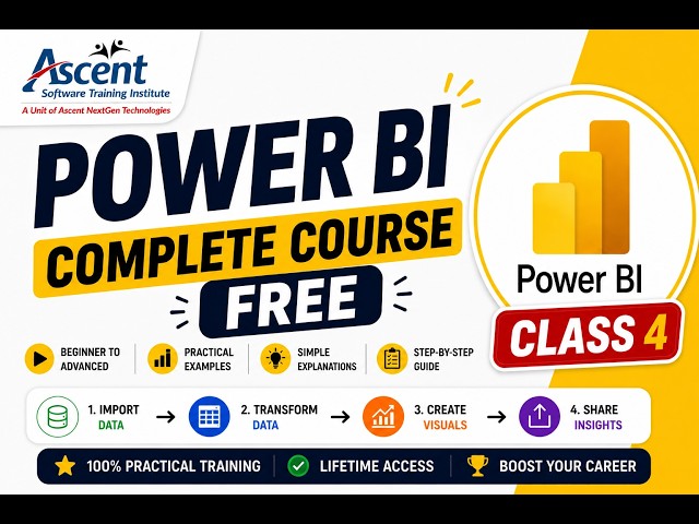 Power BI Visuals Tutorial for Beginners | Power BI Dashboard & Charts | Power BI Training | Ascent