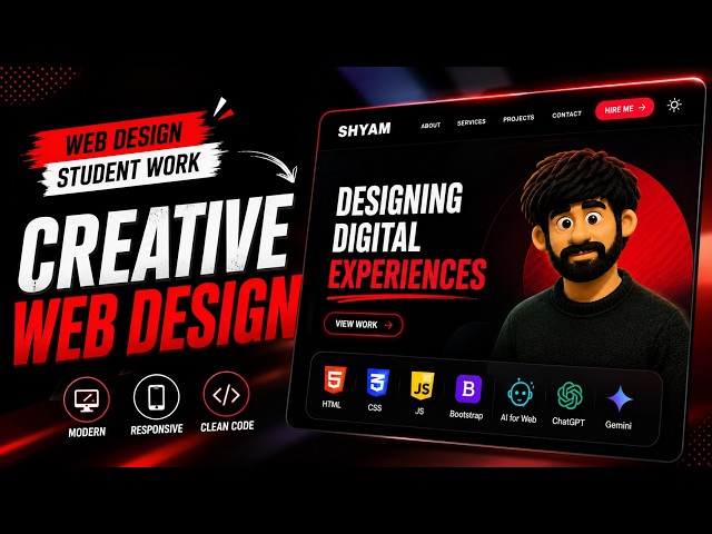 Web Design Project | Student Work | Responsive Website Using HTML, CSS, JavaScript & AI Tools