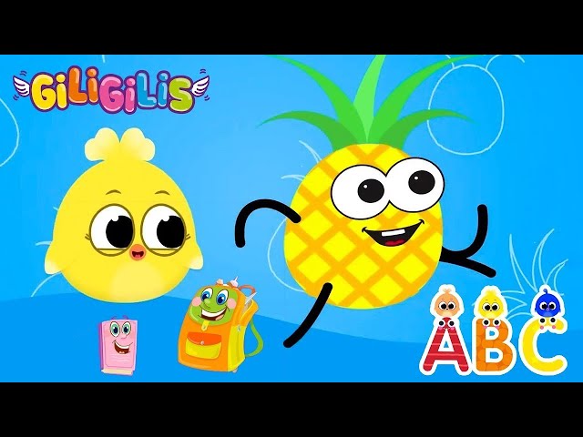 📚 ABC, Fruits & School | Learn with Giligilis, Happy Pineapple & Friends in a Joyful Adventure! 🎶🍍