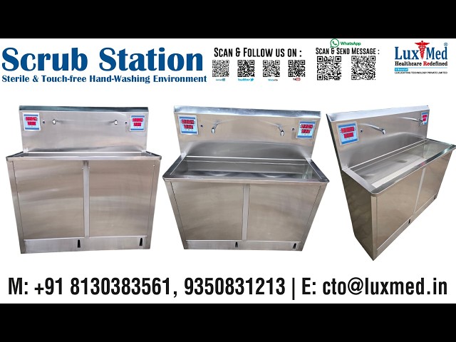 Surgical scrub sink, Operating room (OR) scrub station, Medical scrub sink, Surgical wash-up sink