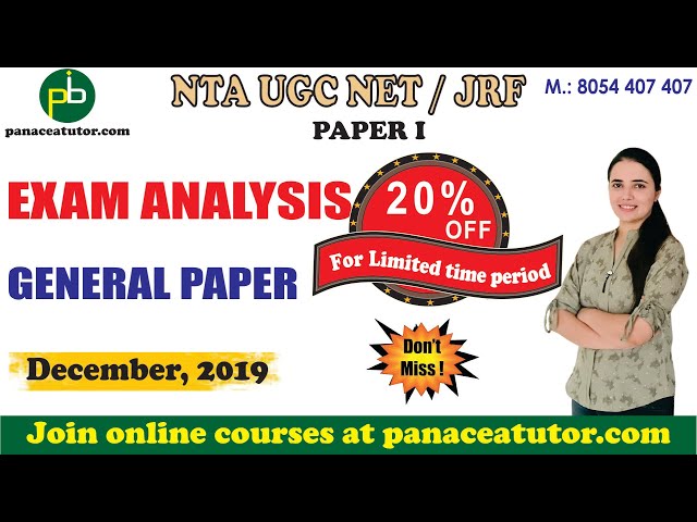 UGC Paper -1 | Overall Exam Analysis of all Shifts December, 2019 | Panacea Tutor