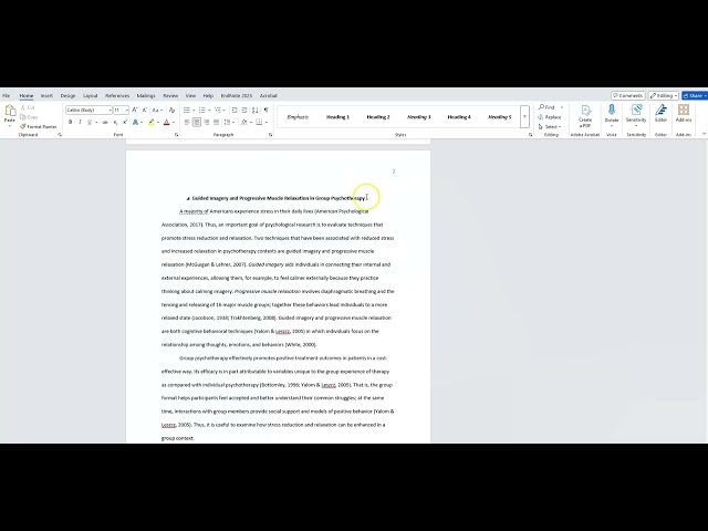 Formatting Your Paper