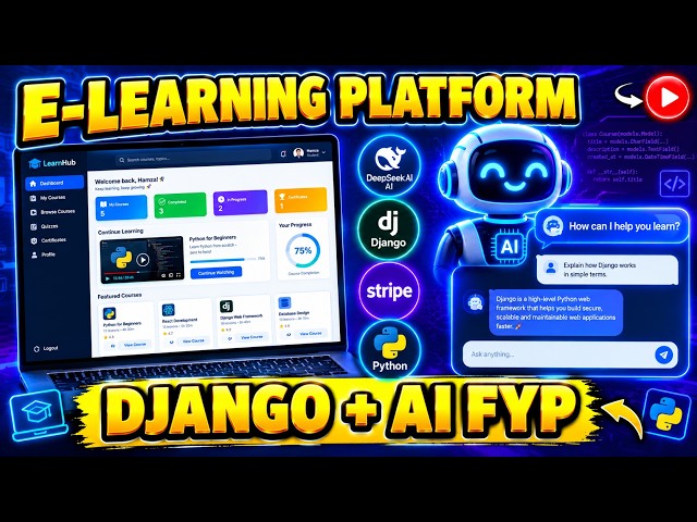 AI-Powered Chatbot + E-Learning Platform | Django FYP Project | DeepSeek AI + Stripe | Full Stack