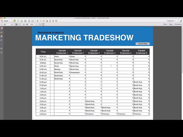 Tradeshow Staff Schedule Template (Free Download)