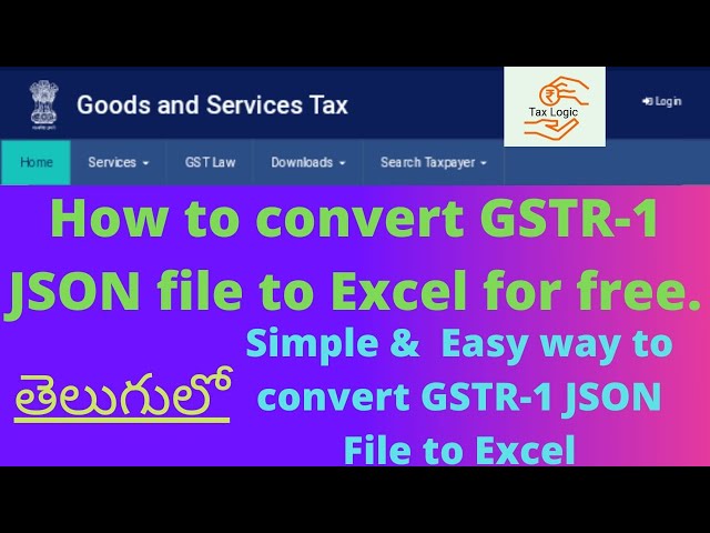 HOW TO CONVERT GSTR1 JSON FILE TO EXCEL|DOWNLOAD JSON FILE TO EXCEL FORFREE|CONVERTGSTR1 JSONTOEXCEL