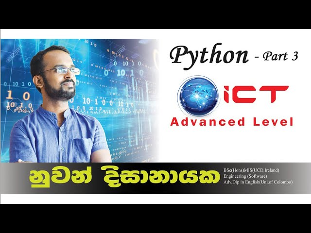 ICT A/L - Python - part 3 (Introduction to python)