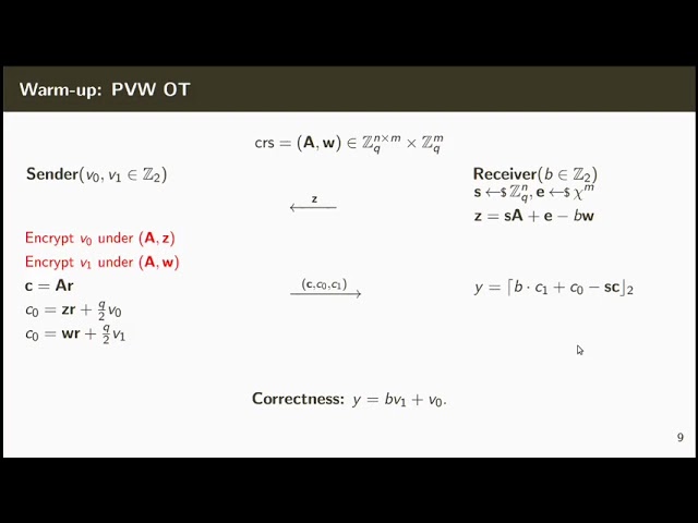 Two-Round Oblivious Linear Evaluation from Learning with Errors