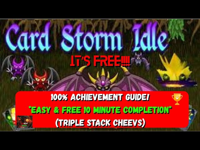 Card Storm Idle - 100% Achievement Guide! Easy, FREE 10 Minute Completion & Triple Stack!