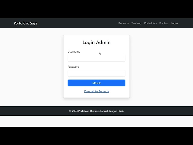 CAPSTONE PROJECT Flask Python | Web Portofolio Dinamis dengan Dashboard Admin & CRUD Lengkap