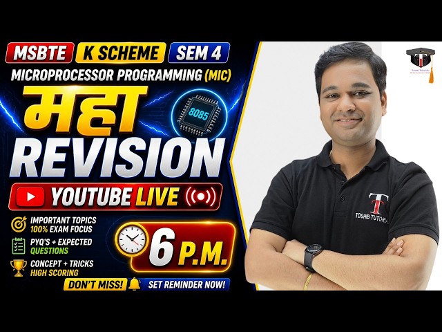 LIVE | Microprocessor Programming Important Questions | MIC | MSBTE | SEM 4