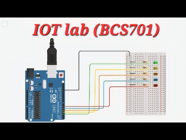 IoT Lab Experiment 1 | Blink 5 LEDs Back and Forth using Arduino | VTU 7th Sem BCS701 | Tinkercad