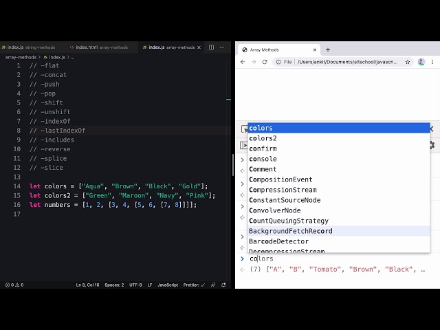 Learning About Basic Array Methods in JavaScript