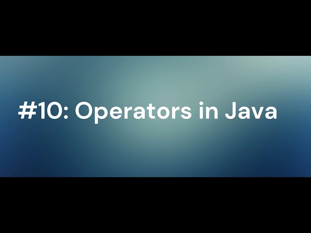 Operators in Java