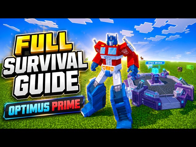 Minecraft Transformers Add-On FULL SURVIVAL GUIDE | Energon, Space Bridge, Trial Key & Optimus Prime