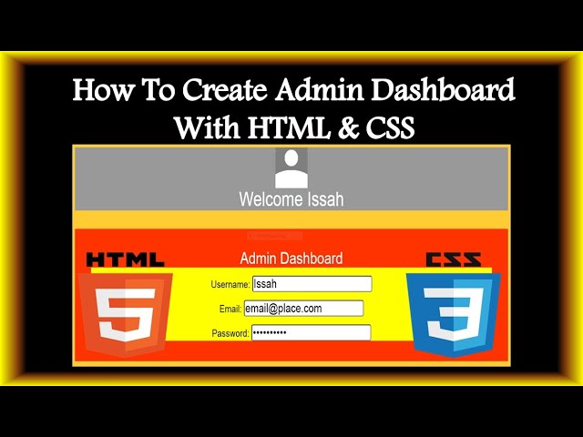HTML & CSS Tutorials For Beginners | Creating Admin Dashboard With HTML & CSS