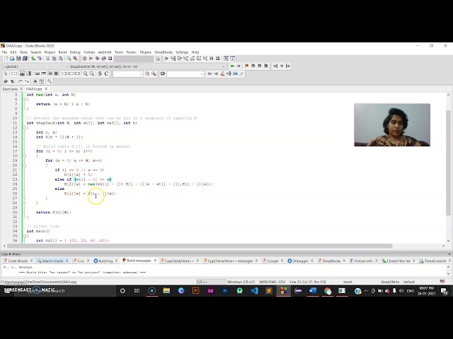 0/1 Knapsack Problem - Dynamic Programming