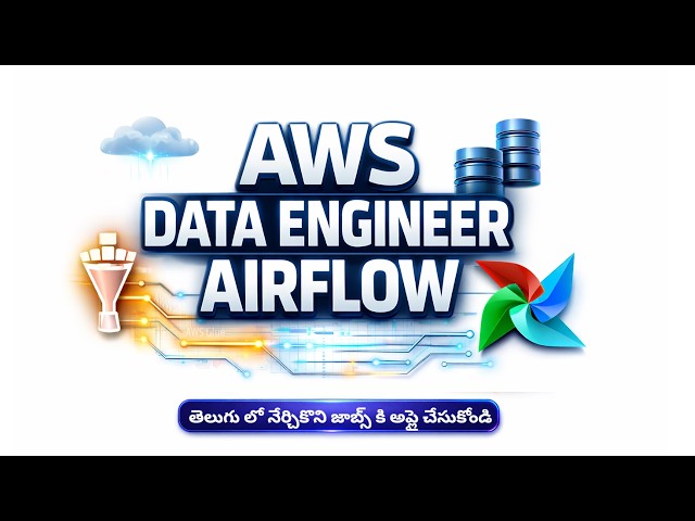 Apache Airflow on AWS: End-to-End Data Pipeline (Telugu) | regularpython.com | 7349692340