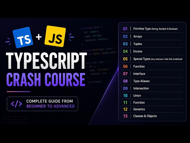 TypeScript Crash Course in 1 Shot for Beginners | Interview Prep | in Hindi