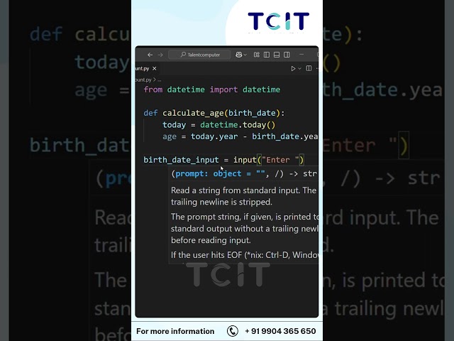 Age Calculator Program Using Python