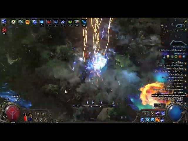 POE[0.5] delirium & abyss map test with infinity flicker