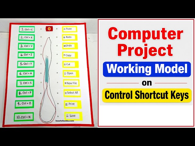 Control Shortcut Keys Working Model | Amazing Computer Project 2026 - diy - howtofunda
