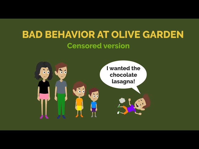CLEAN: Mitchell misbehaves at Olive Garden