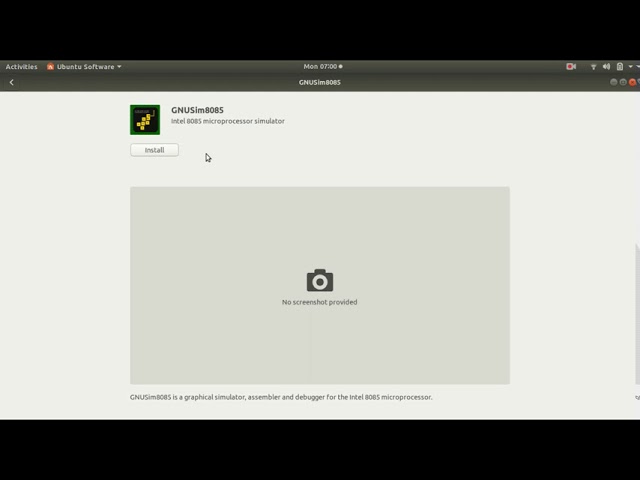GNUSim8085 Installation Ubuntu 18.04