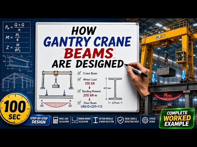 How Gantry Crane Beams Are Designed | Complete Steel Design Example | AS 4100 Explained Step by Step