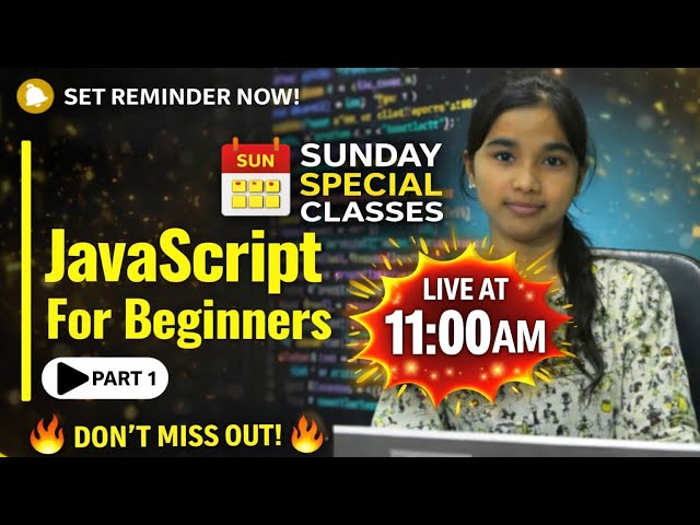 JavaScript Live Classes 2026 | Sunday Special | 11:00 AM Live for Beginners
