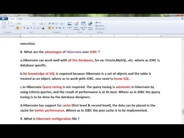 HIBERNATE TUTORIAL   ADVANTAGES OF HIBERNATE OVER JDBC